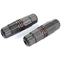 ATPWONZ 2pcs Cajas de Conexión Electricas IP68 Resistente al Agua Superior 2 Polos Conector de Cable Interior-Exterior…
